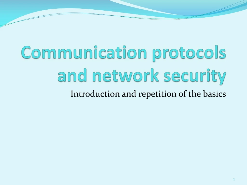 communication protocols and network security