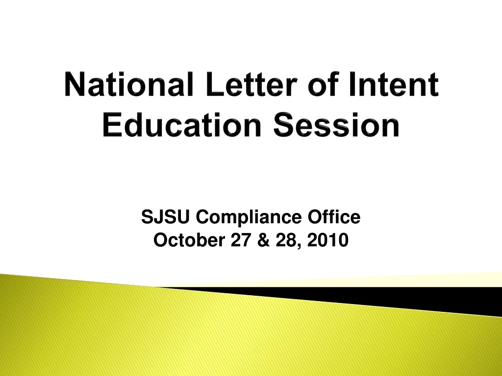 national letter of intent education session