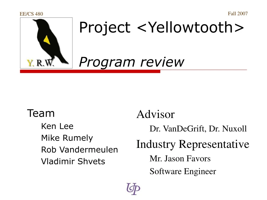project yellowtooth program review