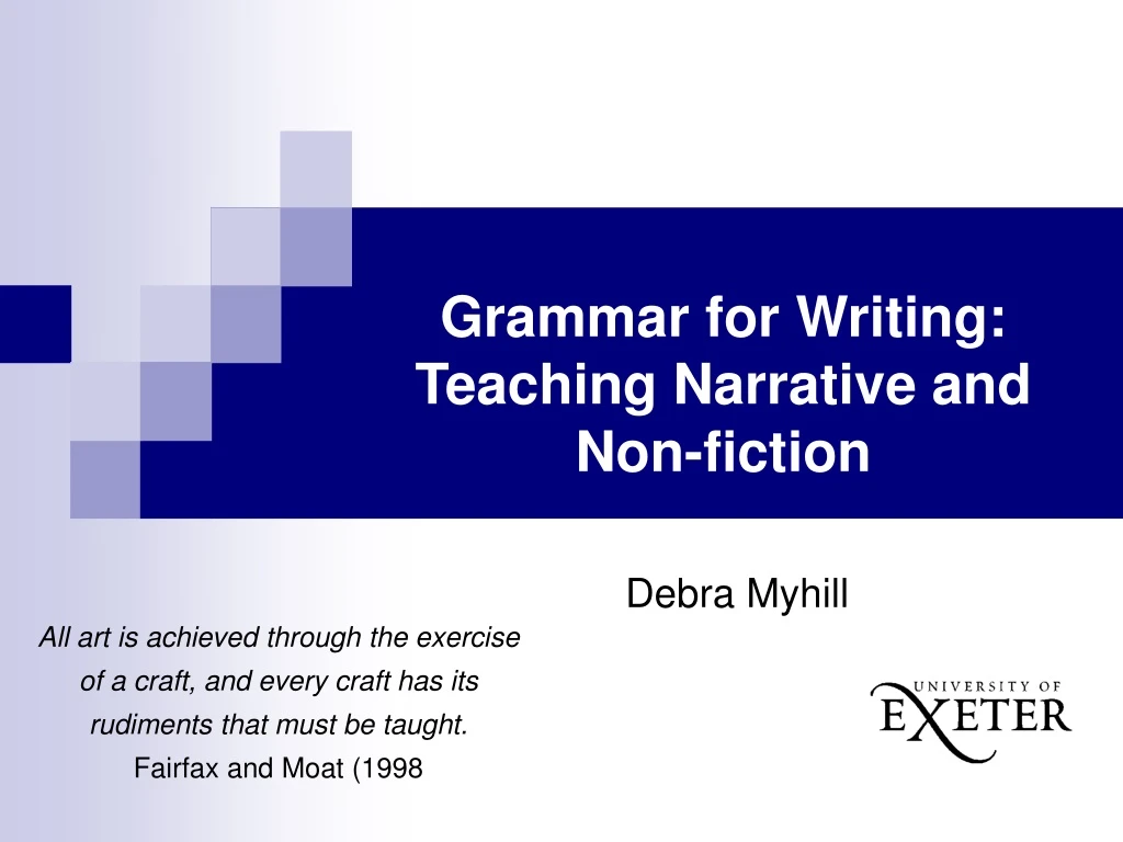 grammar for writing teaching narrative