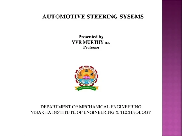 AUTOMOTIVE STEERING SYSEMS