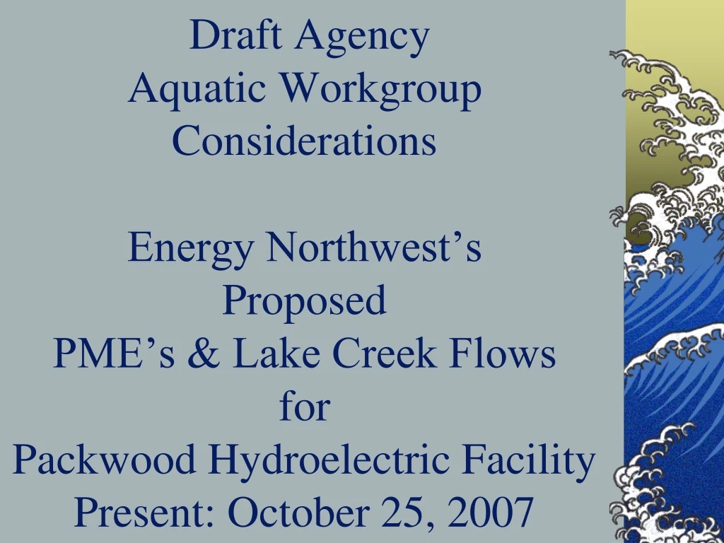 draft agency aquatic workgroup considerations