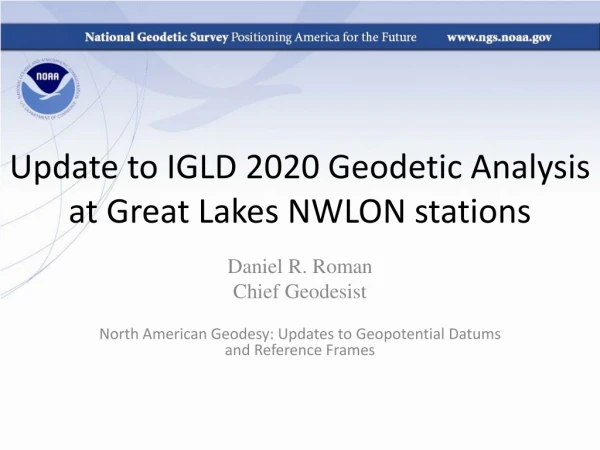 Update to IGLD 2020 Geodetic Analysis at Great Lakes NWLON stations