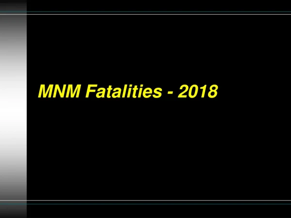 MNM Fatalities - 2018