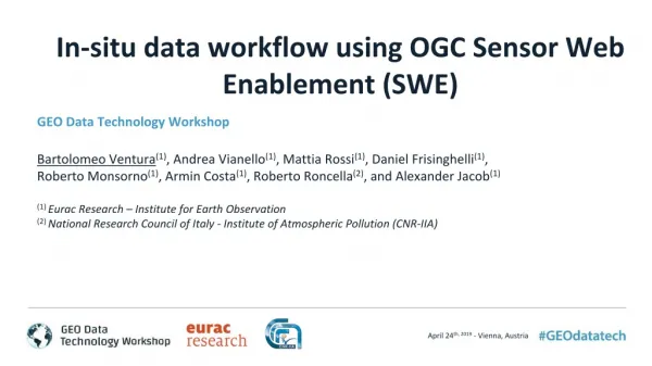 In-situ data workflow using OGC Sensor Web Enablement (SWE)