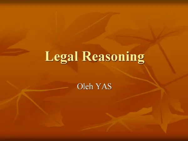 Legal Reasoning