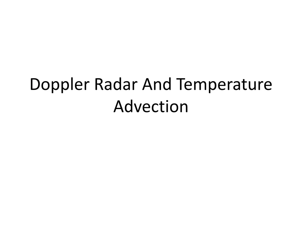 doppler radar and temperature advection
