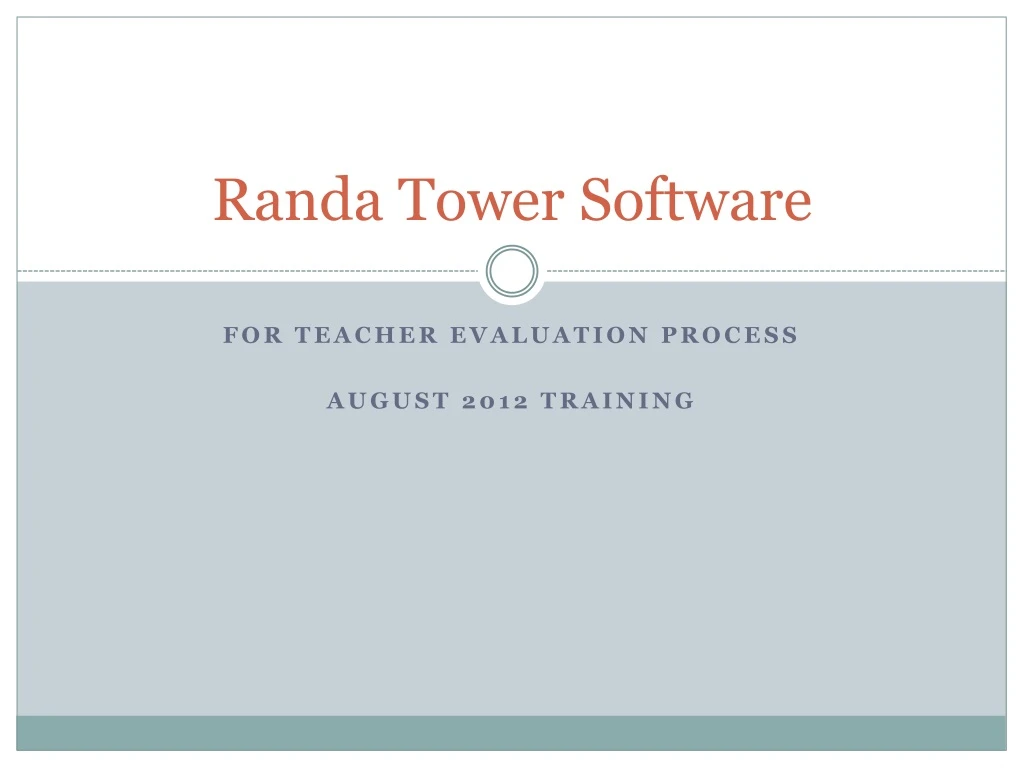 randa tower software