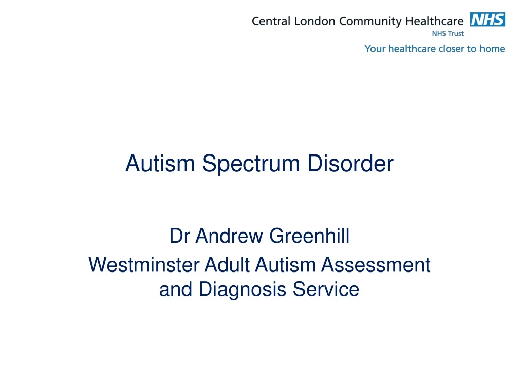 autism spectrum disorder