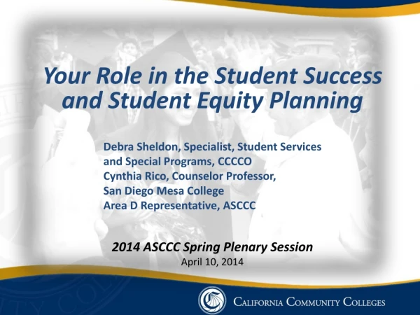 Your Role in the Student Success and Student Equity Planning