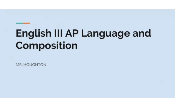 English III AP Language and Composition