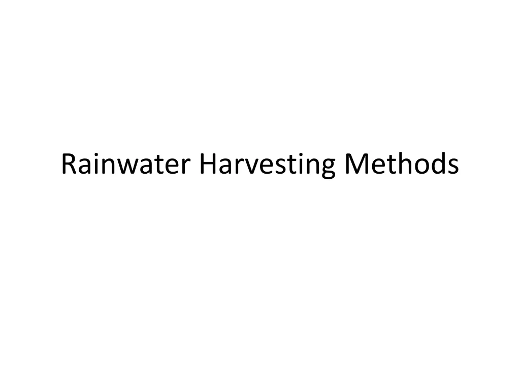 rainwater harvesting methods
