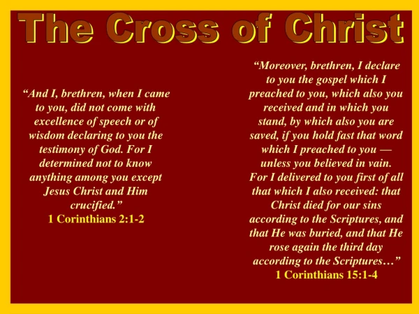 The Cross of Christ