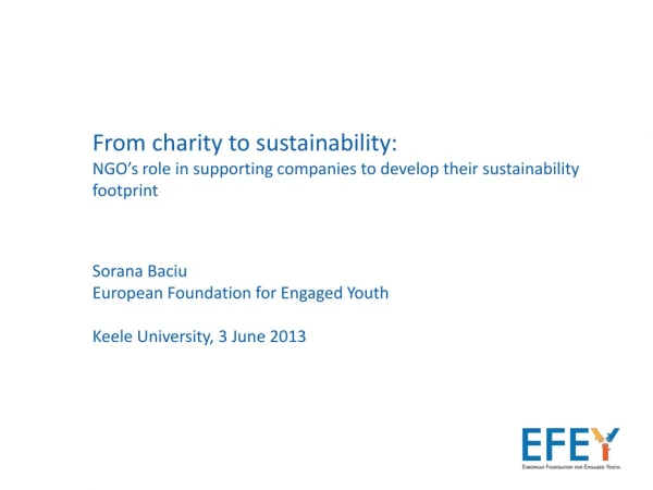 From charity to sustainability: