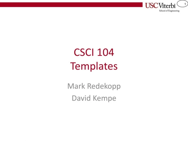 CSCI 104 Templates