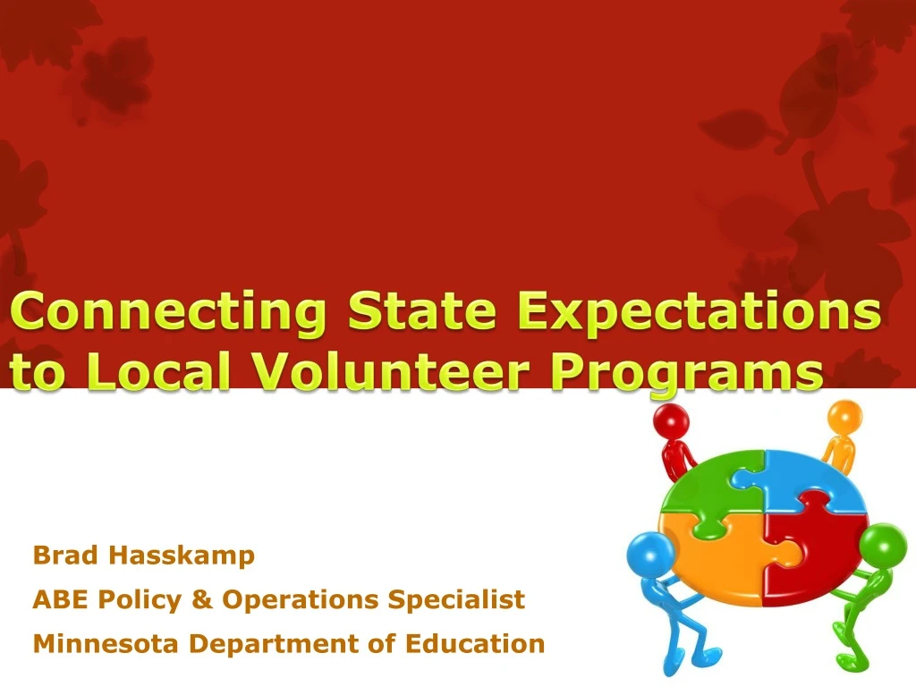 connecting state expectations to local volunteer programs