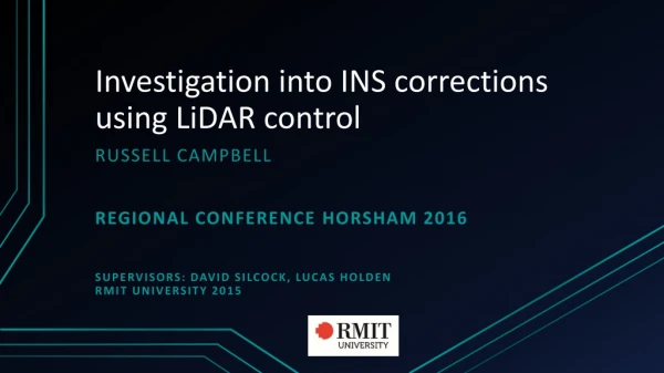 Investigation into INS corrections using LiDAR control