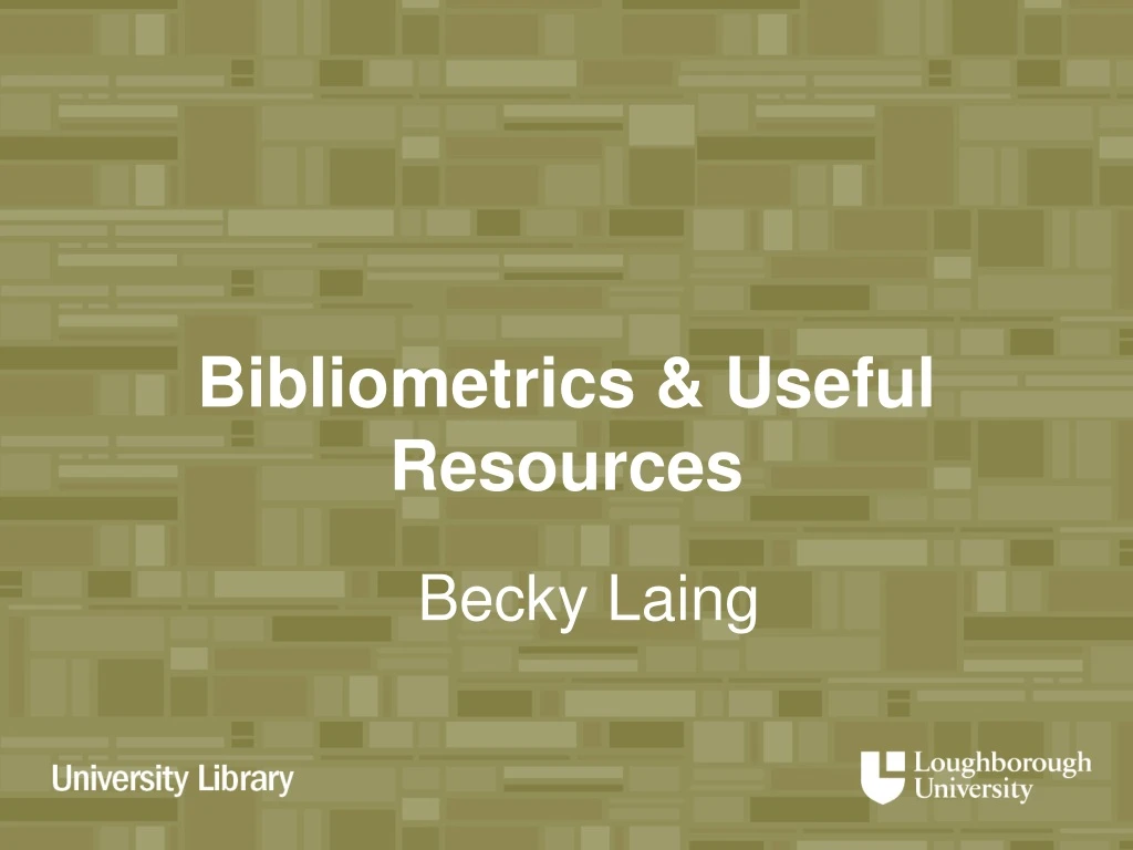 bibliometrics useful resources
