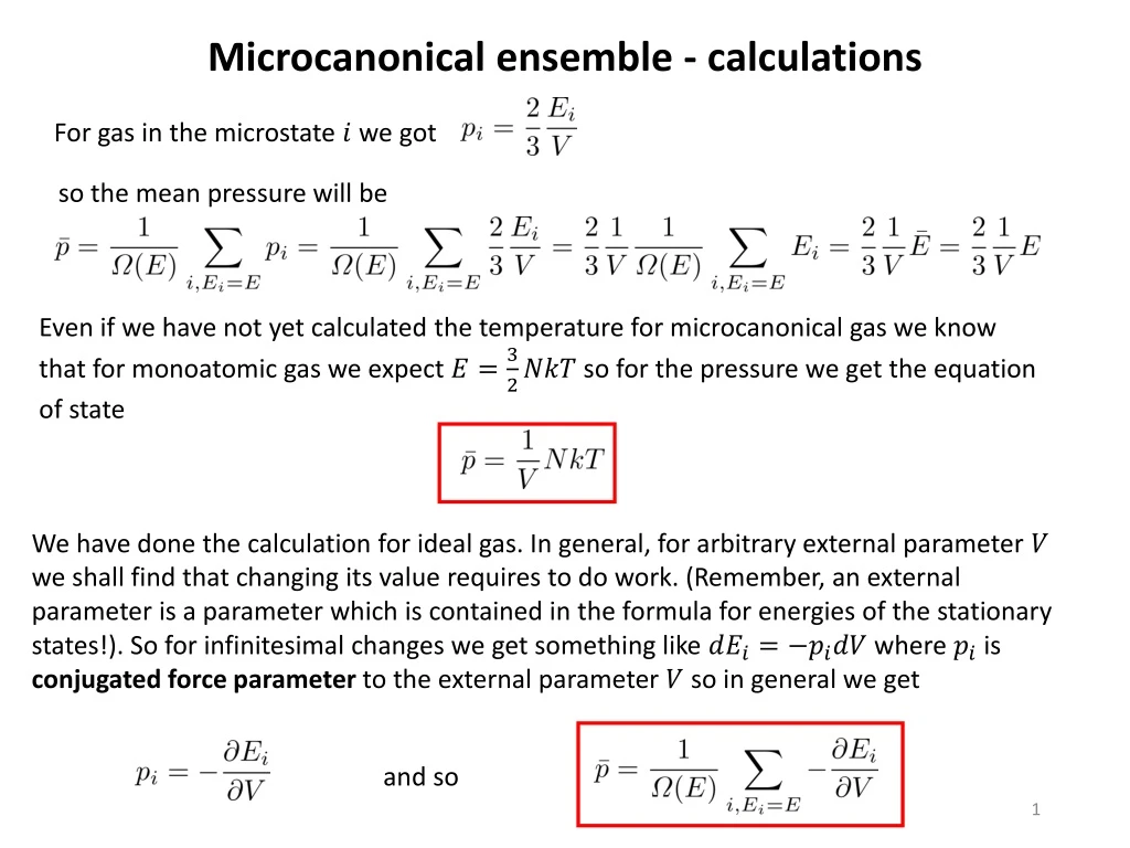 microcanonical ensemble calculations