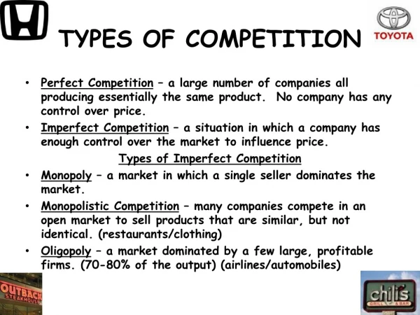 TYPES OF COMPETITION