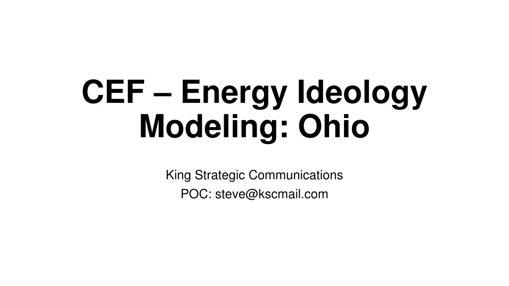 cef energy ideology modeling ohio