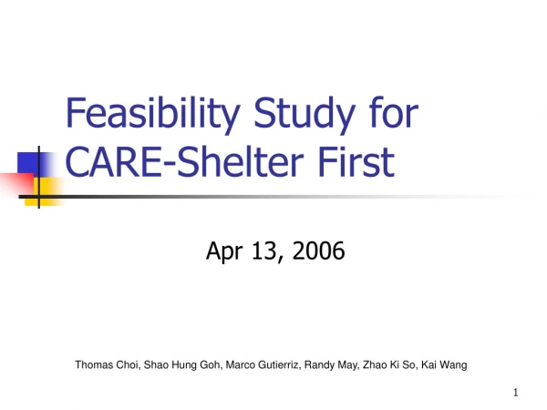 Feasibility Study for CARE-Shelter First