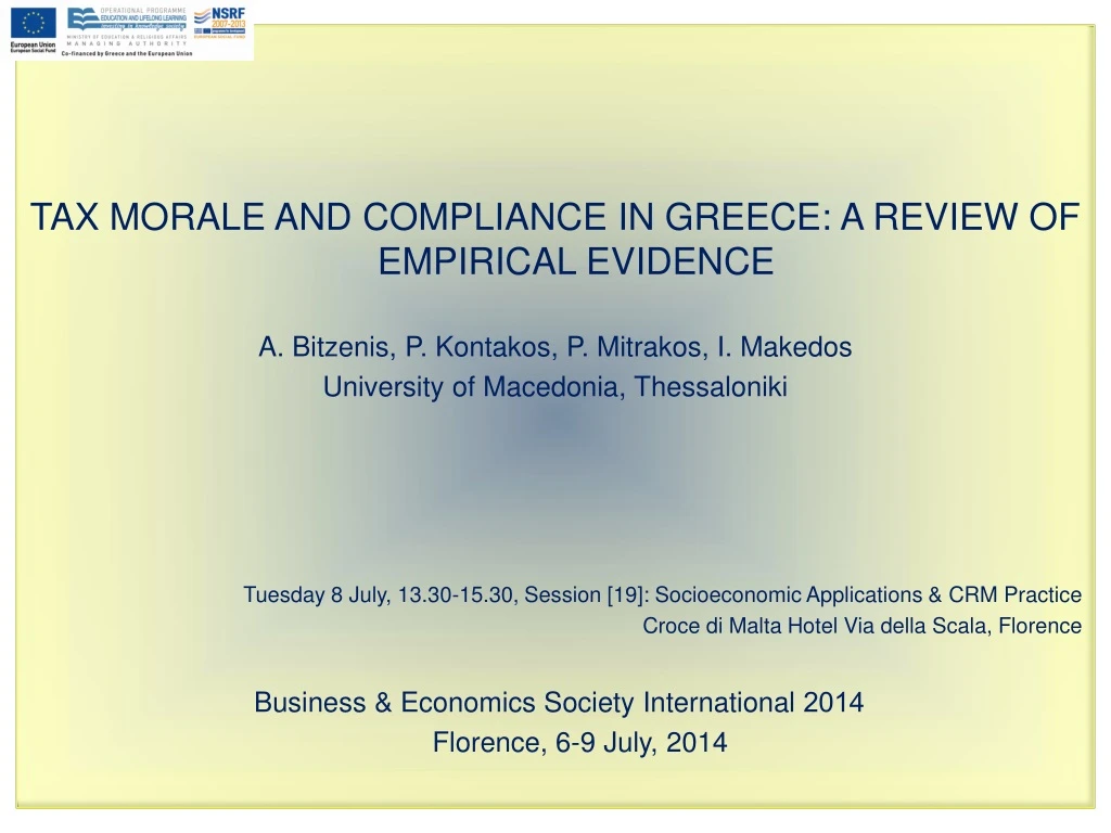 tax morale and compliance in greece a review