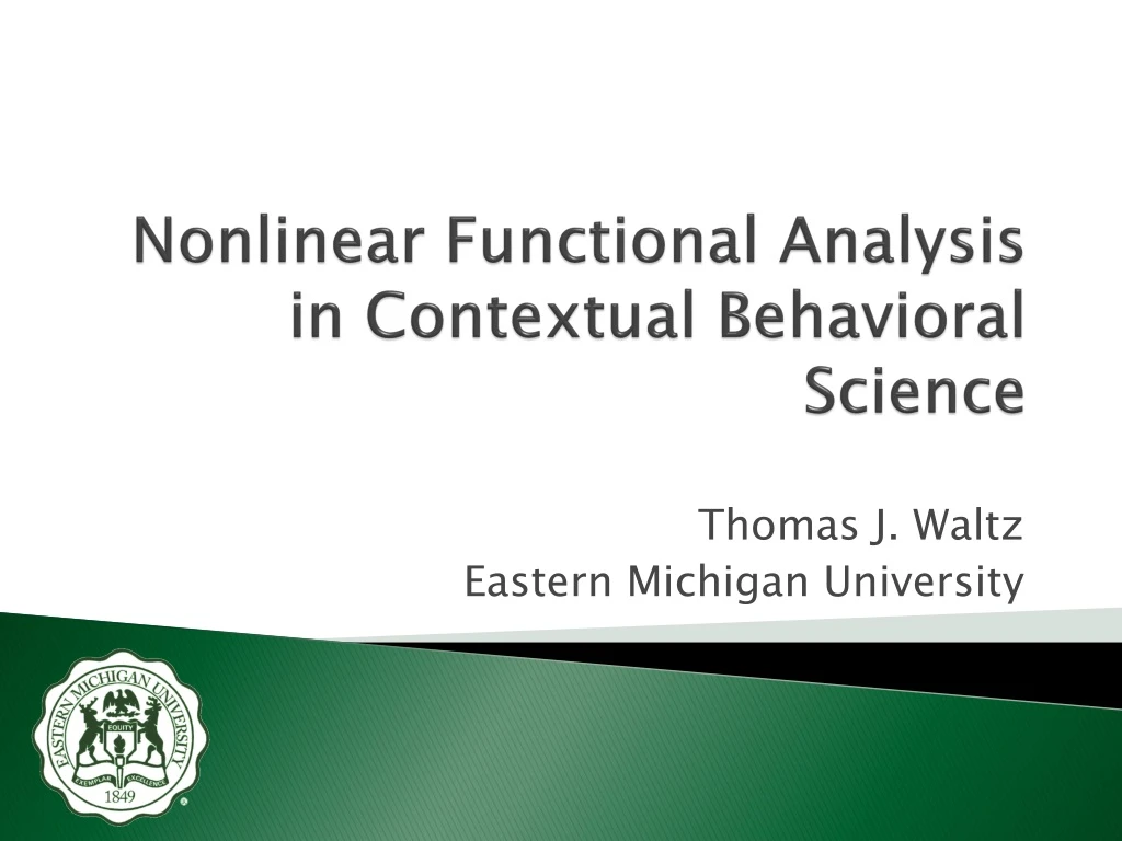 nonlinear functional analysis in contextual behavioral science