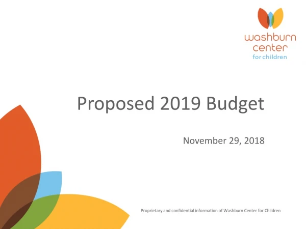 Proposed 2019 Budget November 29, 2018