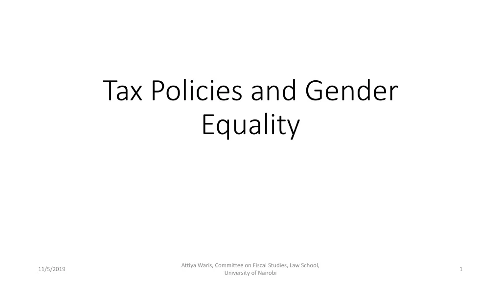 tax policies and gender equality