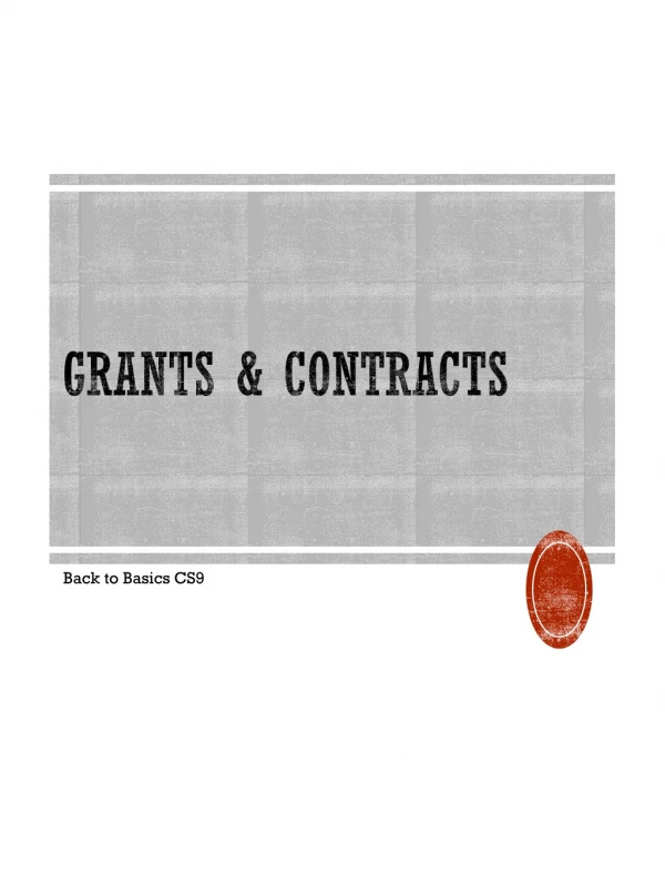 Grants &amp; contracts