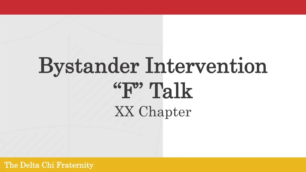 bystander intervention f talk xx chapter
