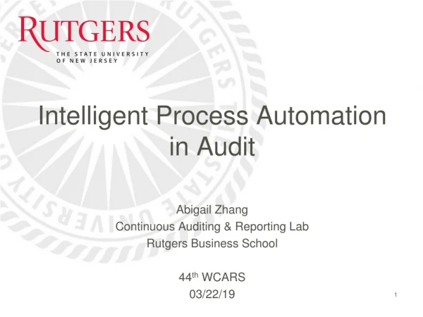Intelligent Process Automation in Audit