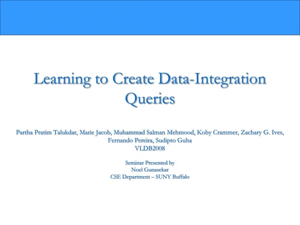 Learning to Create Data-Integration Queries