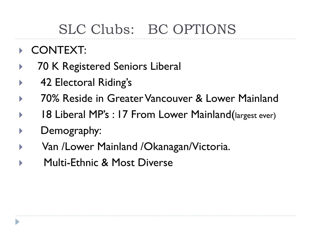 slc clubs bc options