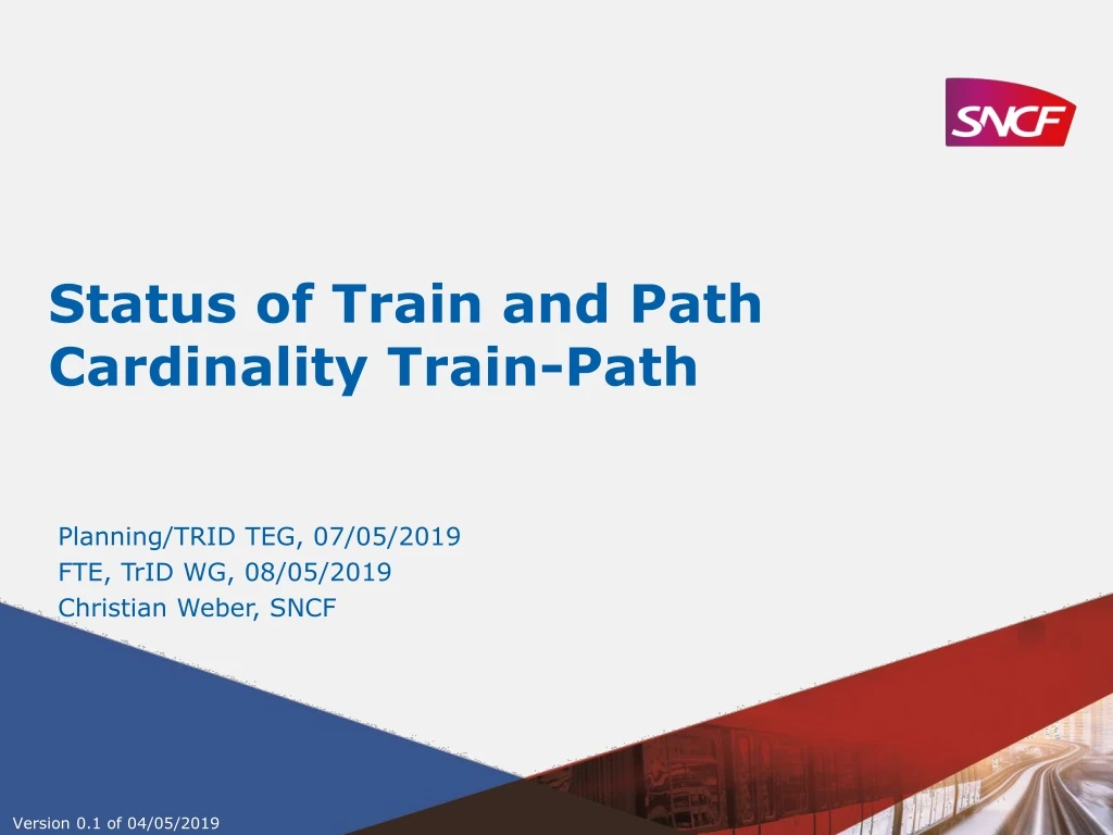 status of train and path cardinality train path