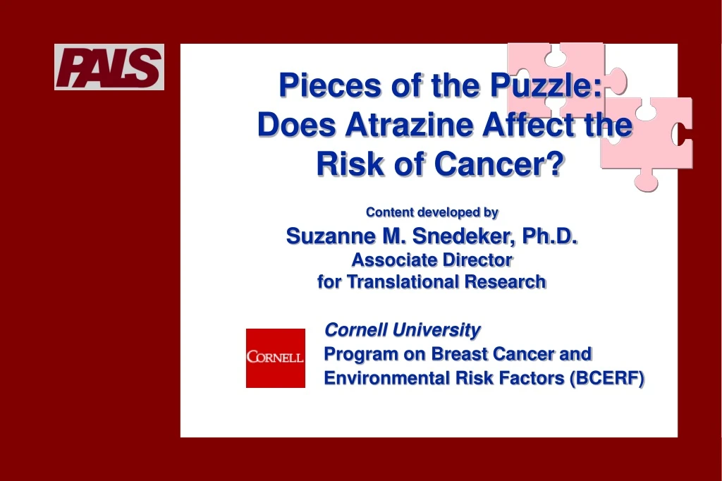 pieces of the puzzle does atrazine affect the risk of cancer