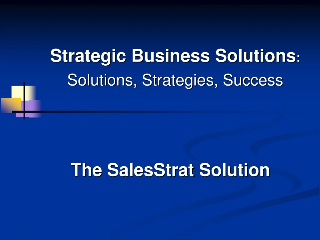 strategic business solutions solutions strategies success