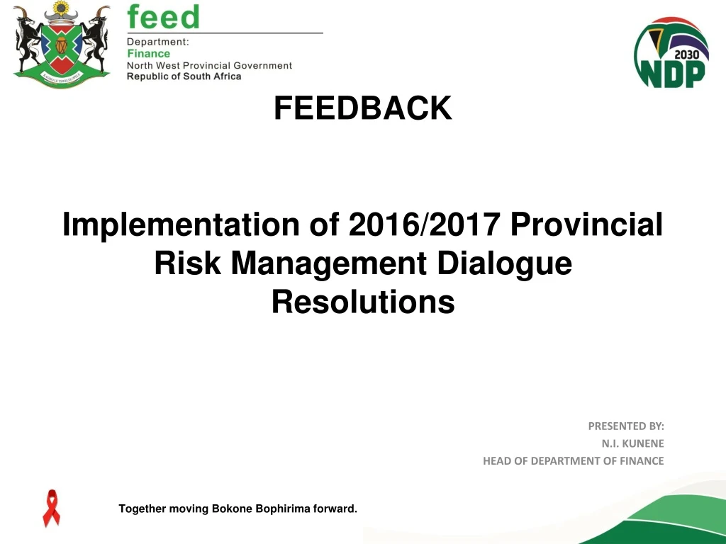 feedback implementation of 2016 2017 provincial risk management dialogue resolutions