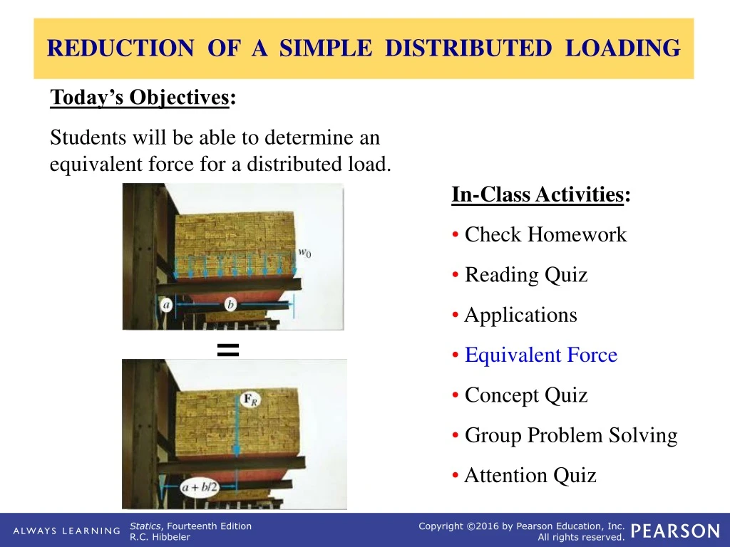 reduction of a simple distributed loading