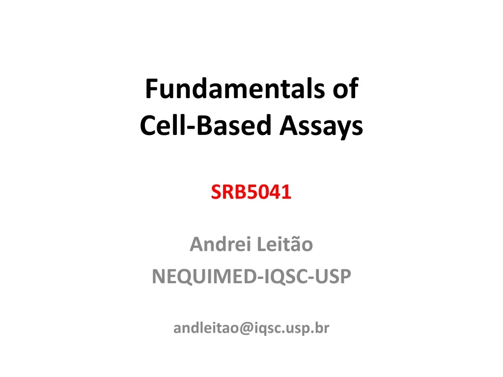 fundamentals of cell based assays