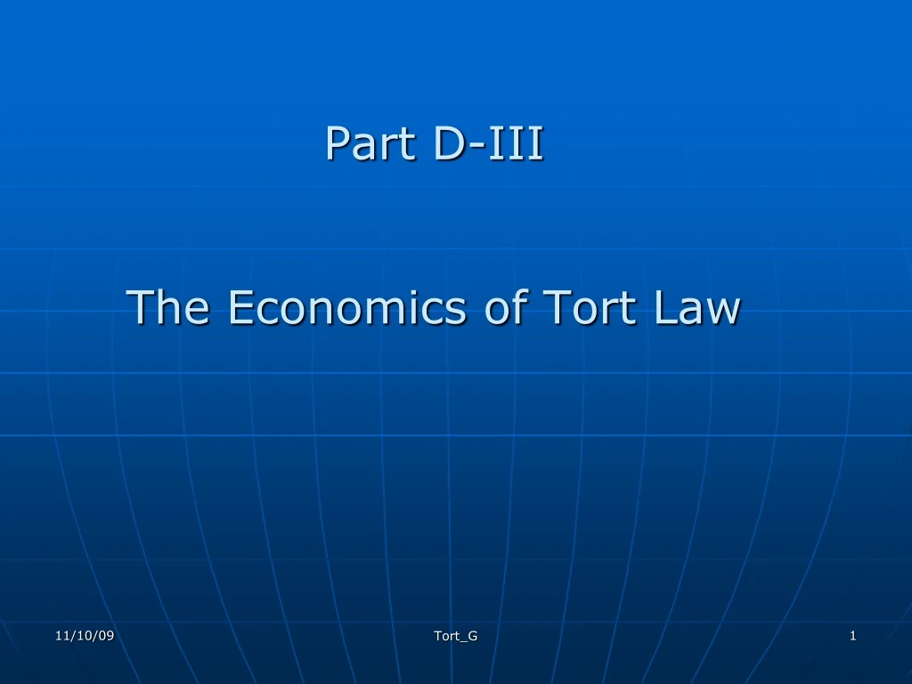 part d iii the economics of tort law