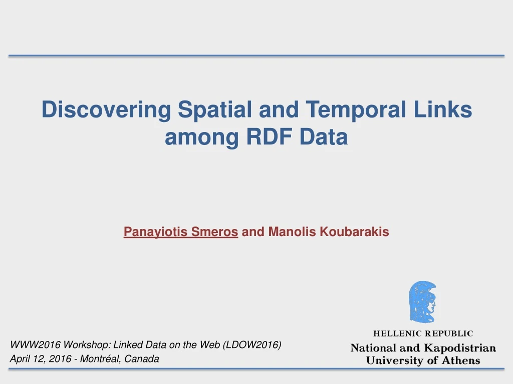 discovering spatial and temporal links among