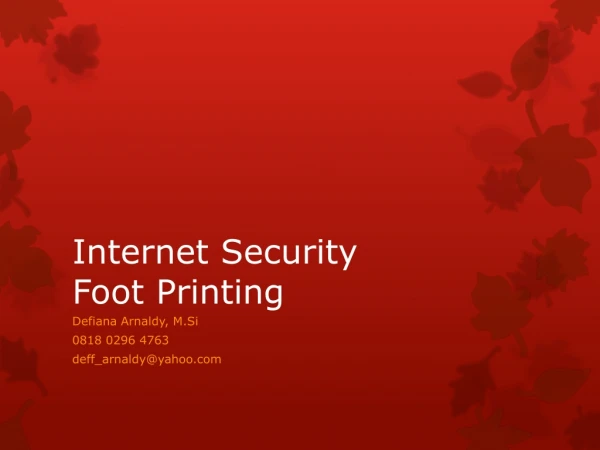 Internet Security Foot Printing