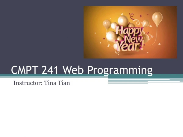CMPT 241 Web Programming