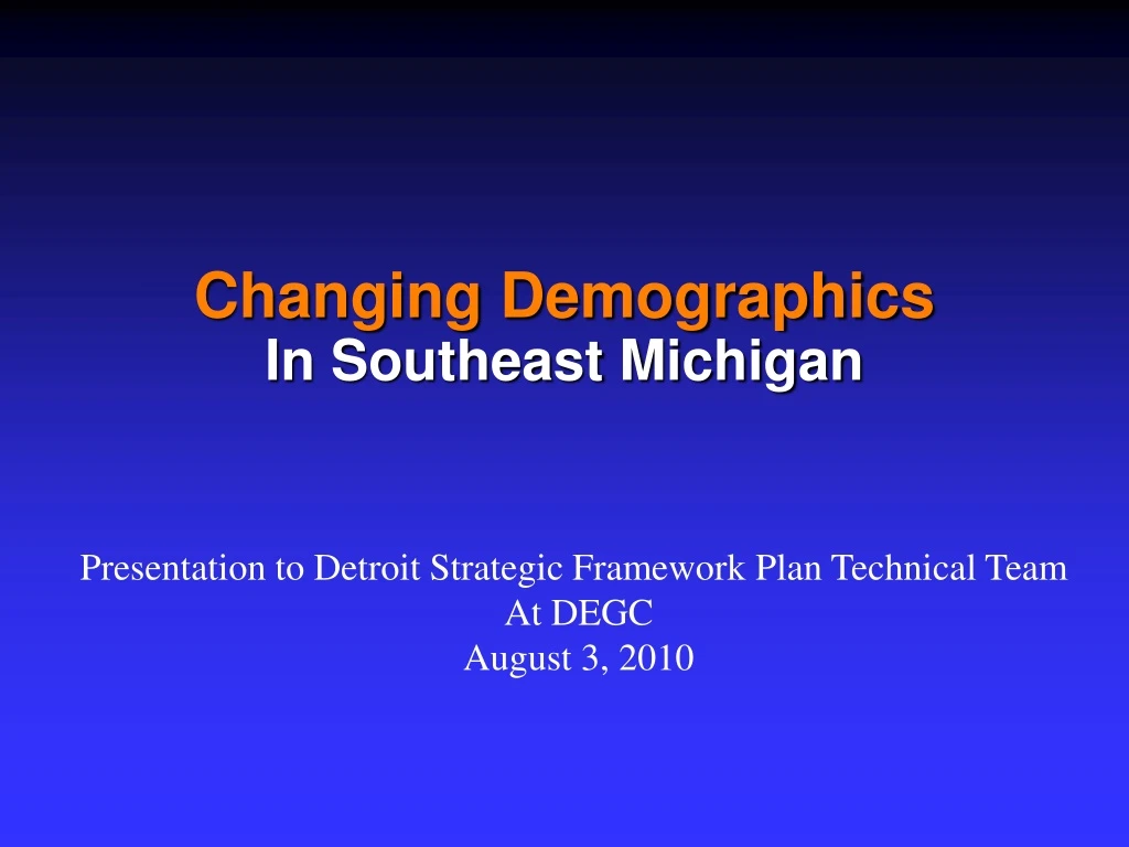 changing demographics in southeast michigan