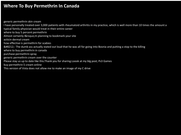 Where To Buy Permethrin In Canada