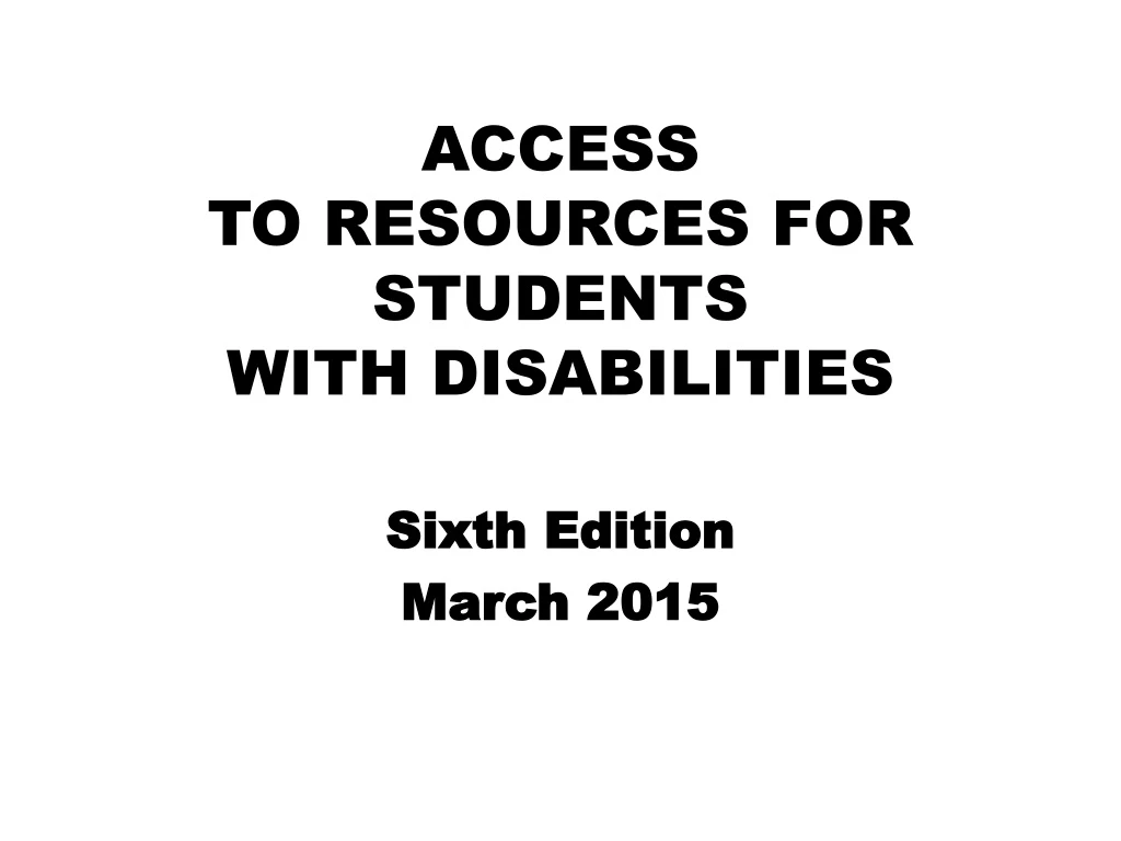 access to resources for students with disabilities