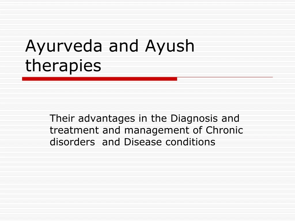 ayurveda and ayush therapies