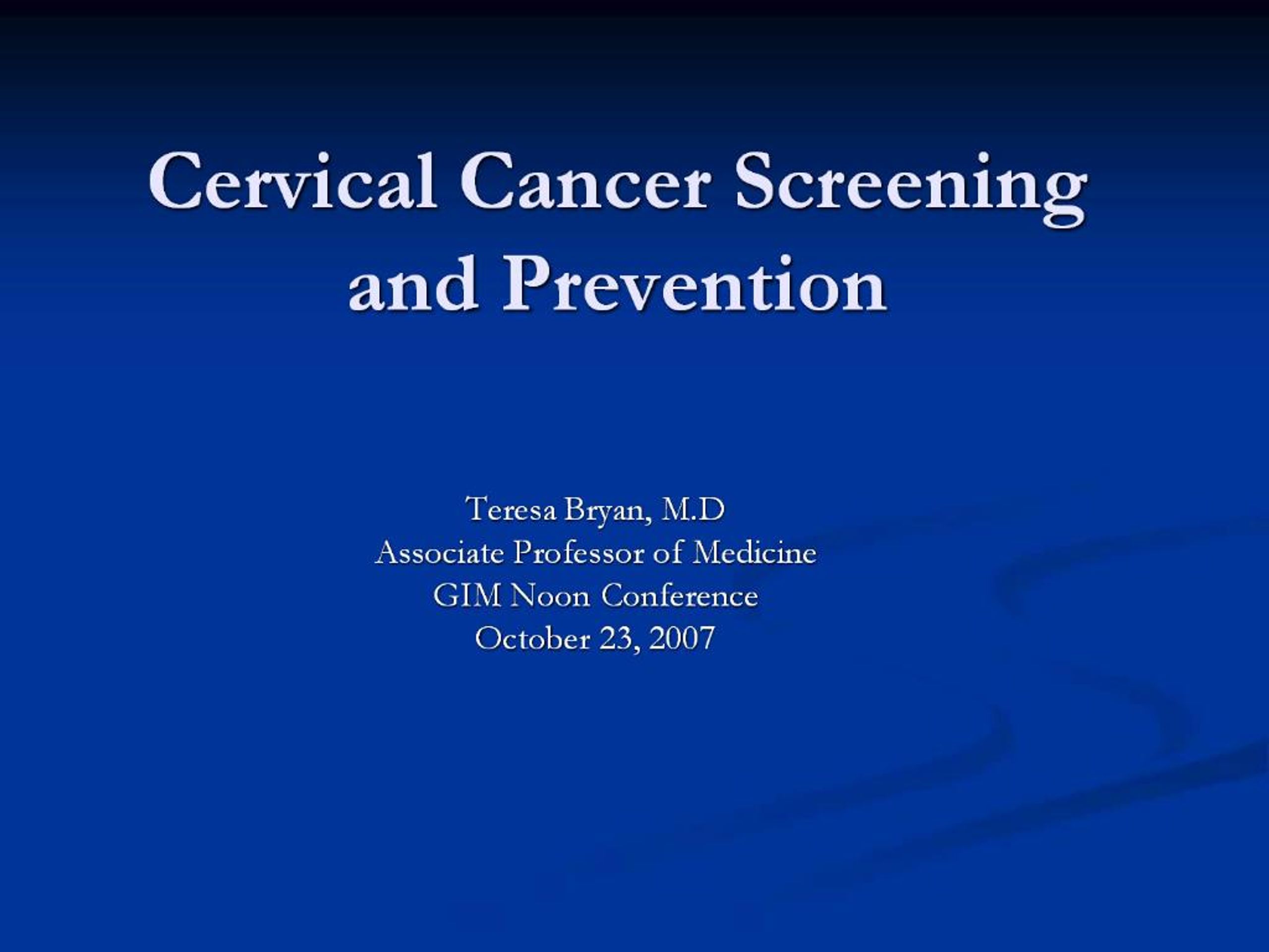 PPT - Guide to Cervical Cancer Screening PowerPoint Presentation, free ...
